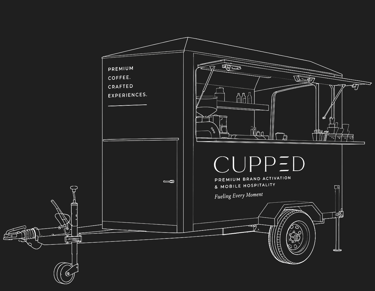 CUPPED mobile beverage kiosk and roadshow trailer
